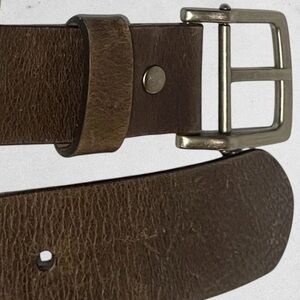 Vintage Distressed Brown Leather Belt - Size 32